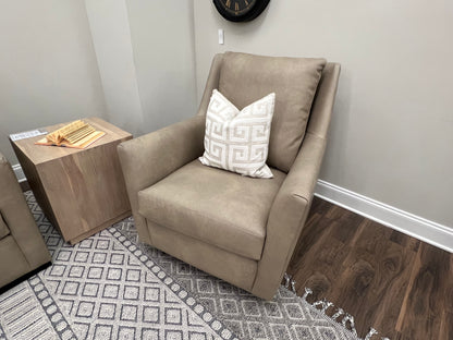 Hugo Express Ship 36" Top Grain Leather Swivel Chair - Taupe