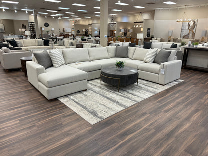 Gretchen Quick Ship 153" x 107" 5 Cushion Wide Track Arm Sectional w/LAF Chaise - Crypton Quicksilver