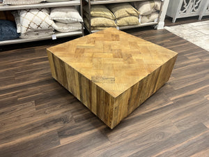 Emmett 40" Square Coffee Table - Natural Oak