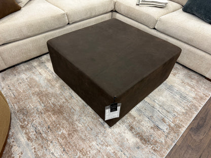 Blair Express Ship 37" Square To Grain Leather Ottoman - Coffee Bean