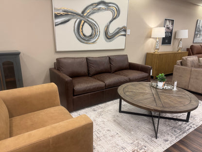 Davidson 91" Top Grain Leather 3 Cushion Sofa - Vachetta Cocoa