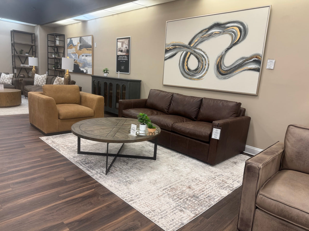 Davidson 91" Top Grain Leather 3 Cushion Sofa - Vachetta Cocoa