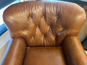 Hoss 37" Tufted Top Grain Leather Club Chair - River Stecco