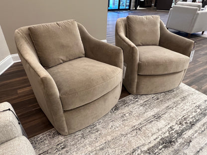 Jemma 33" Quick Ship Swivel Chair - Mojave Taupe