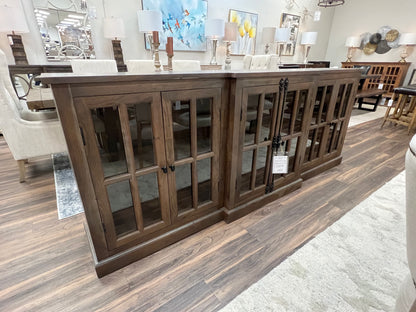 Billings 100" Breakfront 6 Door Sideboard - Natural + Smoke