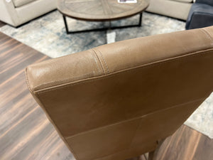 Bryce Top Grain Leather Dining Chair - Taupe + Ash