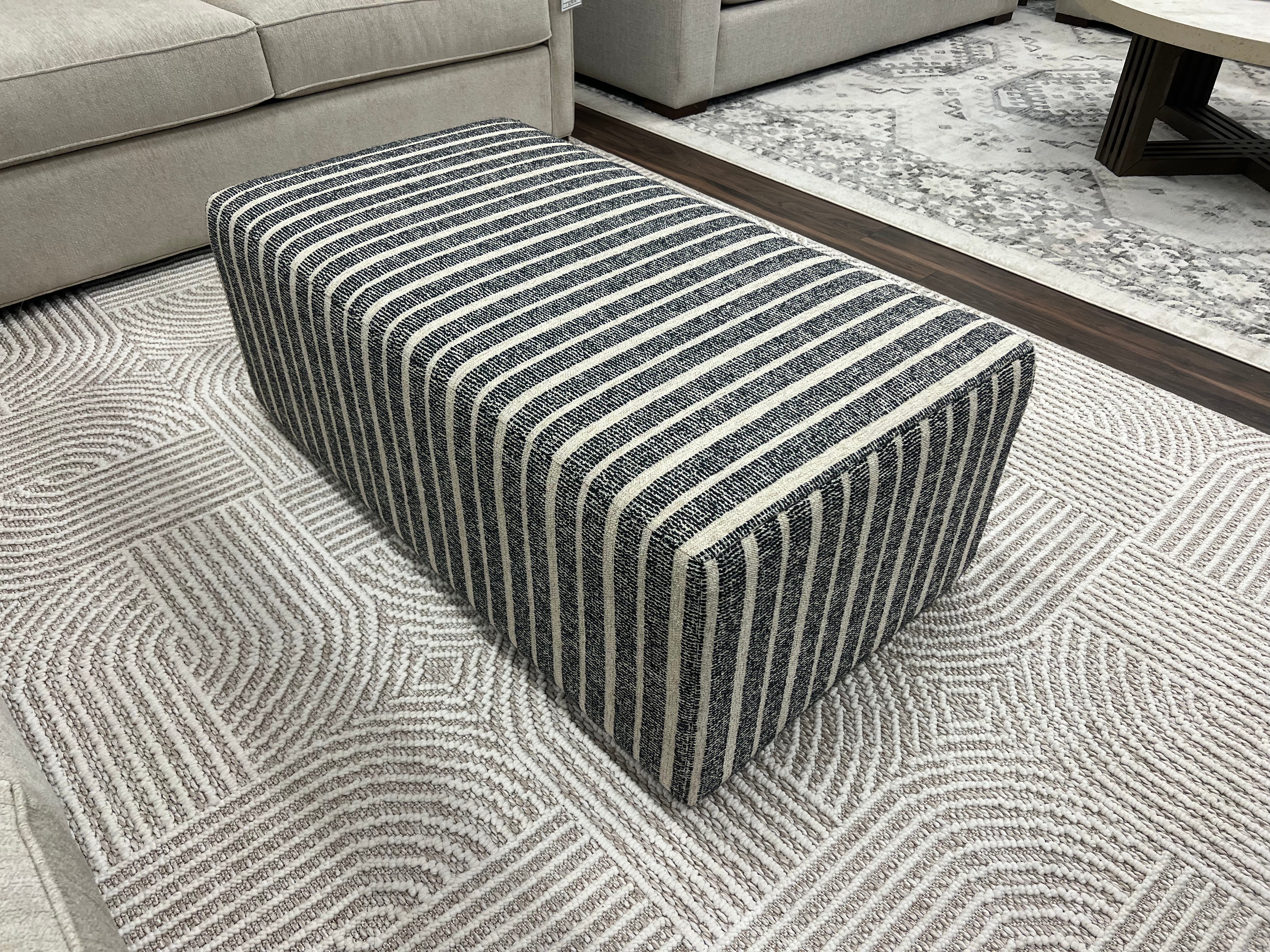 Murphy Express Ship 45" Ottoman - Sahara Black + Beige Stripe