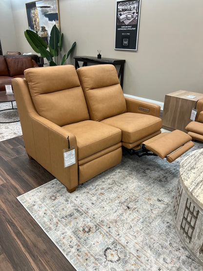 Fraser 55" Top Grain Power Motion Reclining Loveseat - Camel