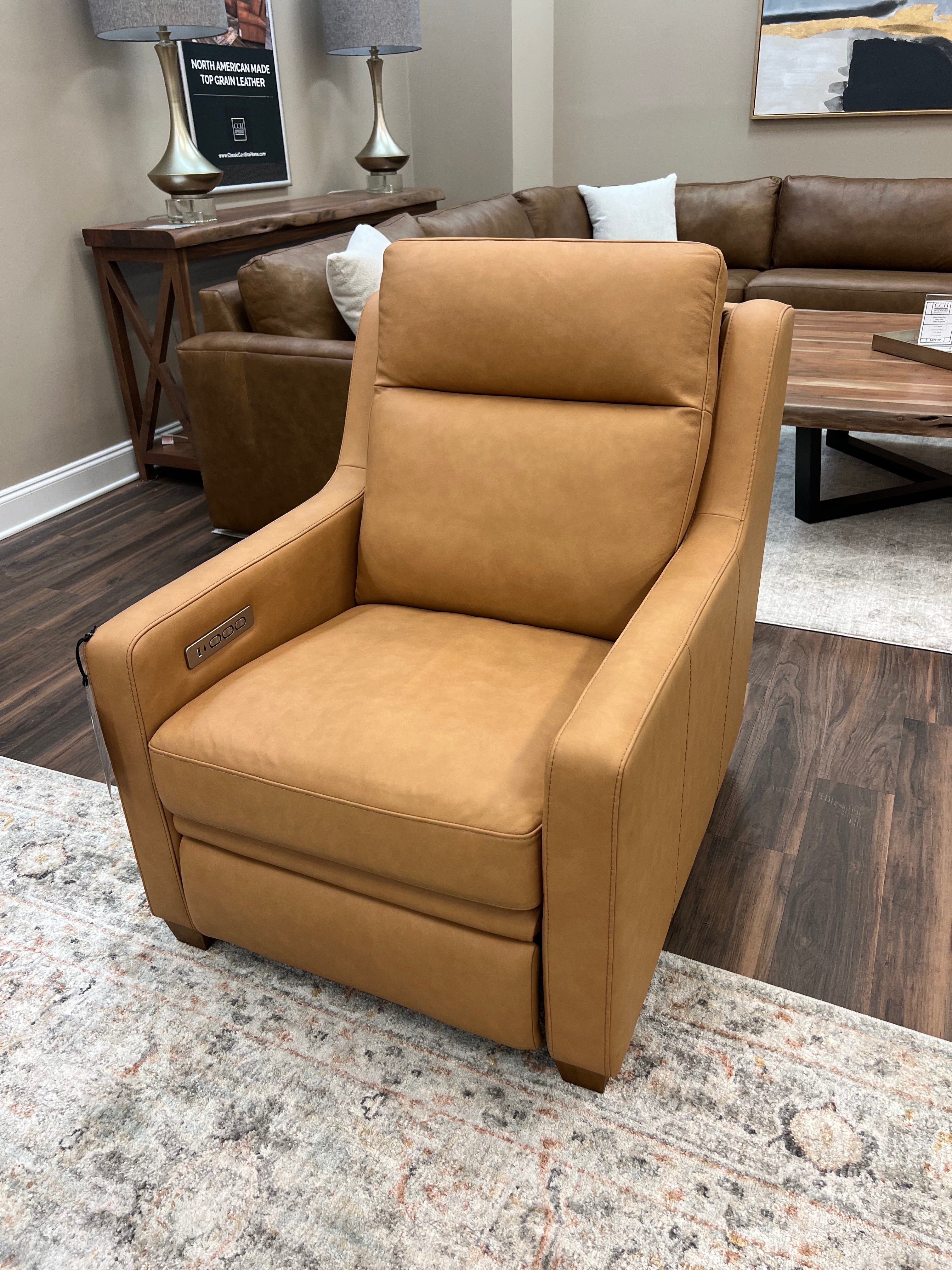 Fraser 32" Top Grain Power Motion Reclining Chair - Camel