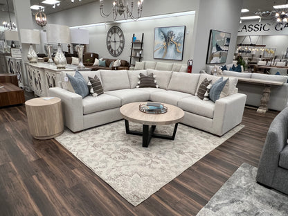 Gretchen Quick Ship 111" x 107" 5 Cushion Wide Track Arm Sectional - Crypton Quicksilver