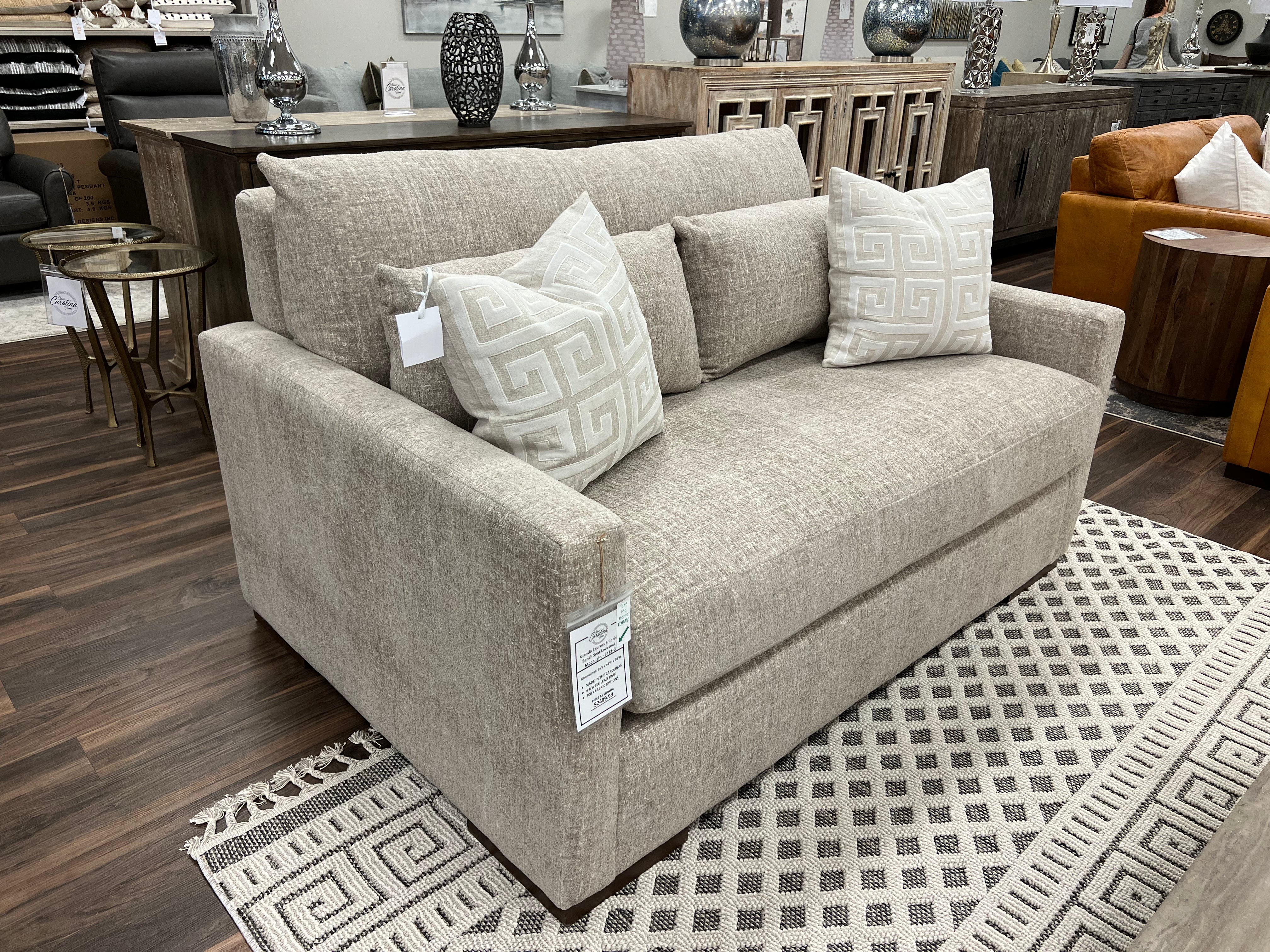 Glenda Express Ship 64" Bench Seat Loveseat - Moonlight