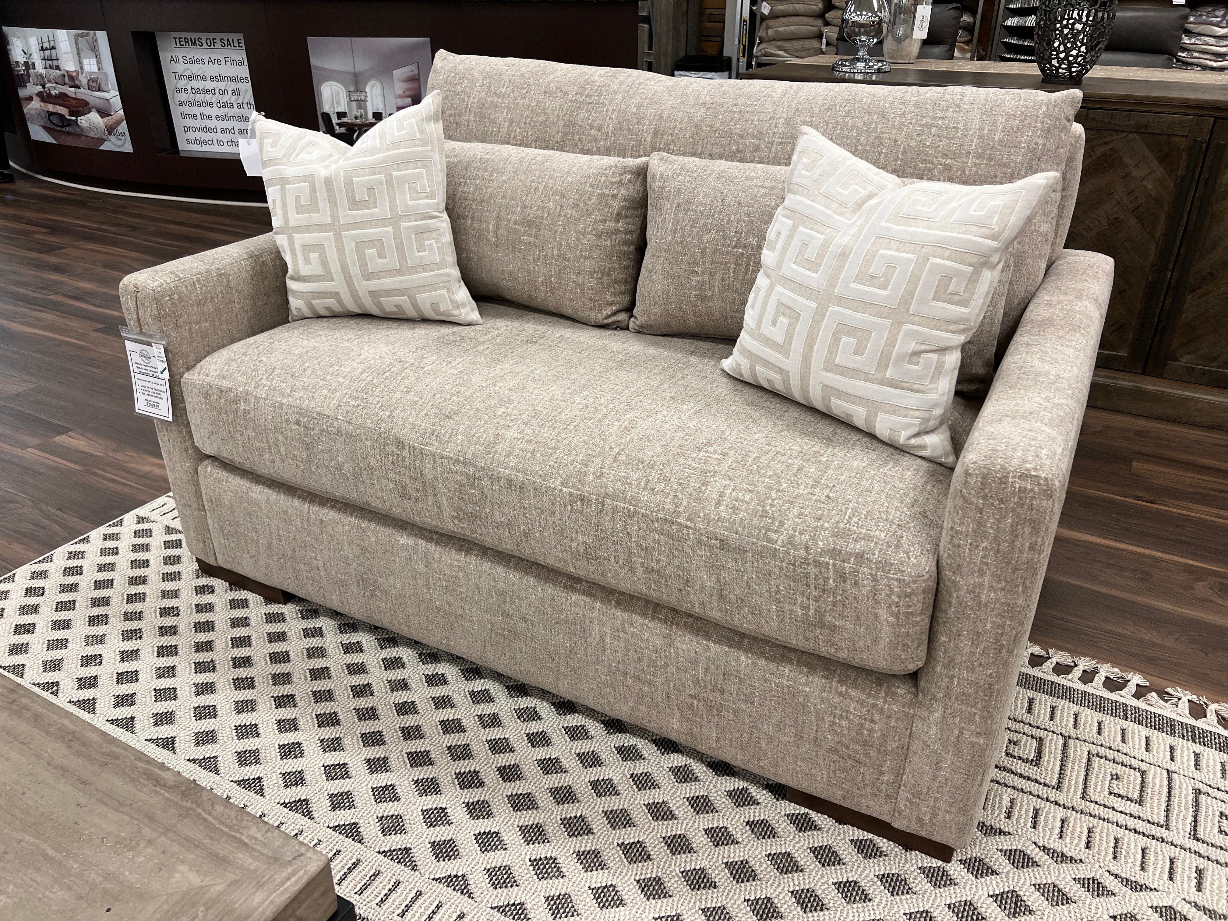 Glenda Express Ship 64" Bench Seat Loveseat - Moonlight