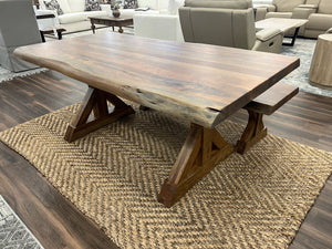 Malcolm Acacia 72" Live Edge Dining Table - Natural + Gray