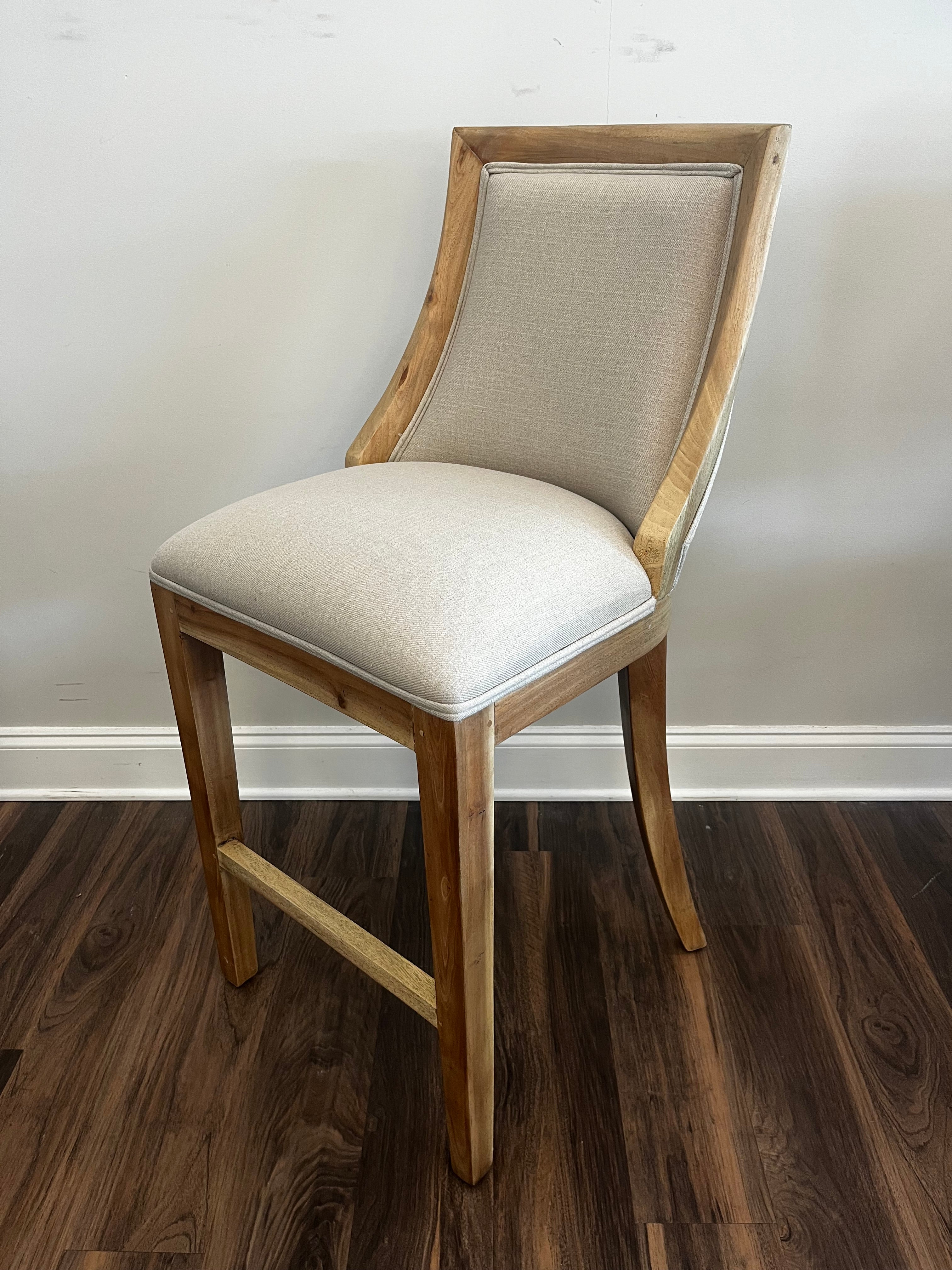 MacKenzie Mahogany Counter Stool - Natural + Ivory