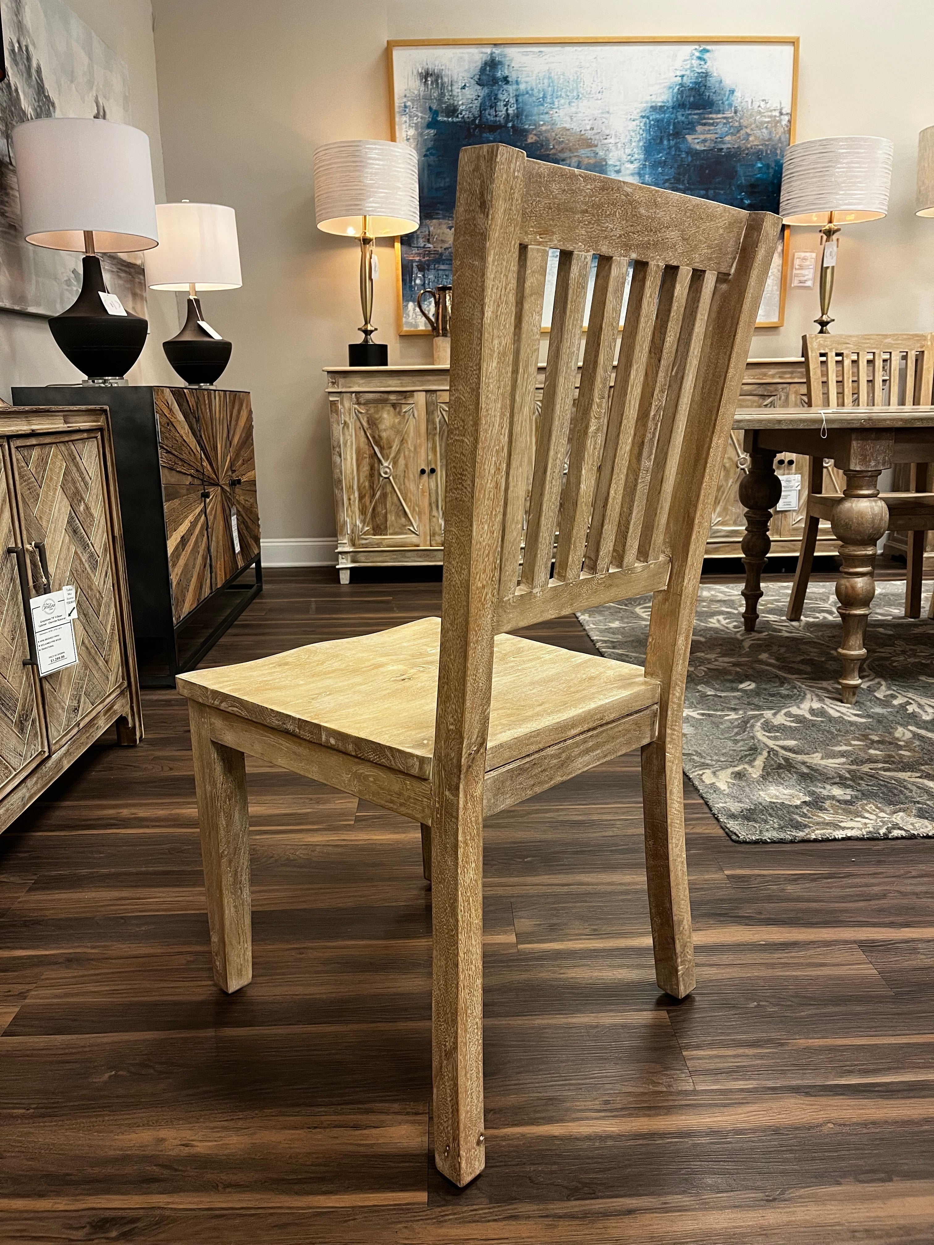Joshua Slat Back Dining Chair - New White Wash