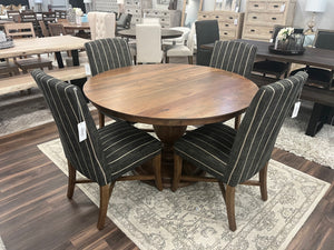 Clancy 53" Acacia Round Pedestal Dining Table - Natural + Gray