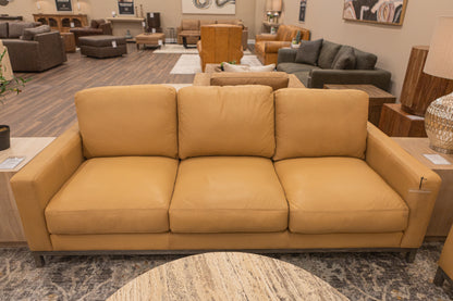Clarksdale 90" Top Grain Leather 3 Cushion Sofa - Berkshire Chamois