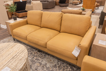 Clarksdale 90" Top Grain Leather 3 Cushion Sofa - Berkshire Chamois