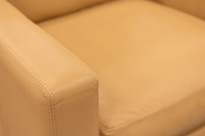 Clarksdale 90" Top Grain Leather 3 Cushion Sofa - Berkshire Chamois