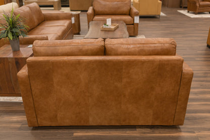 Wyatt 62" Wide Track Arm 3 Cushion Top Grain Leather Loveseat - Desert Sand