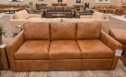 Wyatt 91" Wide Track Arm 3 Cushion Top Grain Leather Sofa - Desert Sand