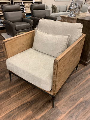 Ryder 33" Occasional Chair - Taupe Tweed + Pine