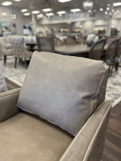 Matthew Express Ship 30" Top Grain Leather Swivel Glider - Putty