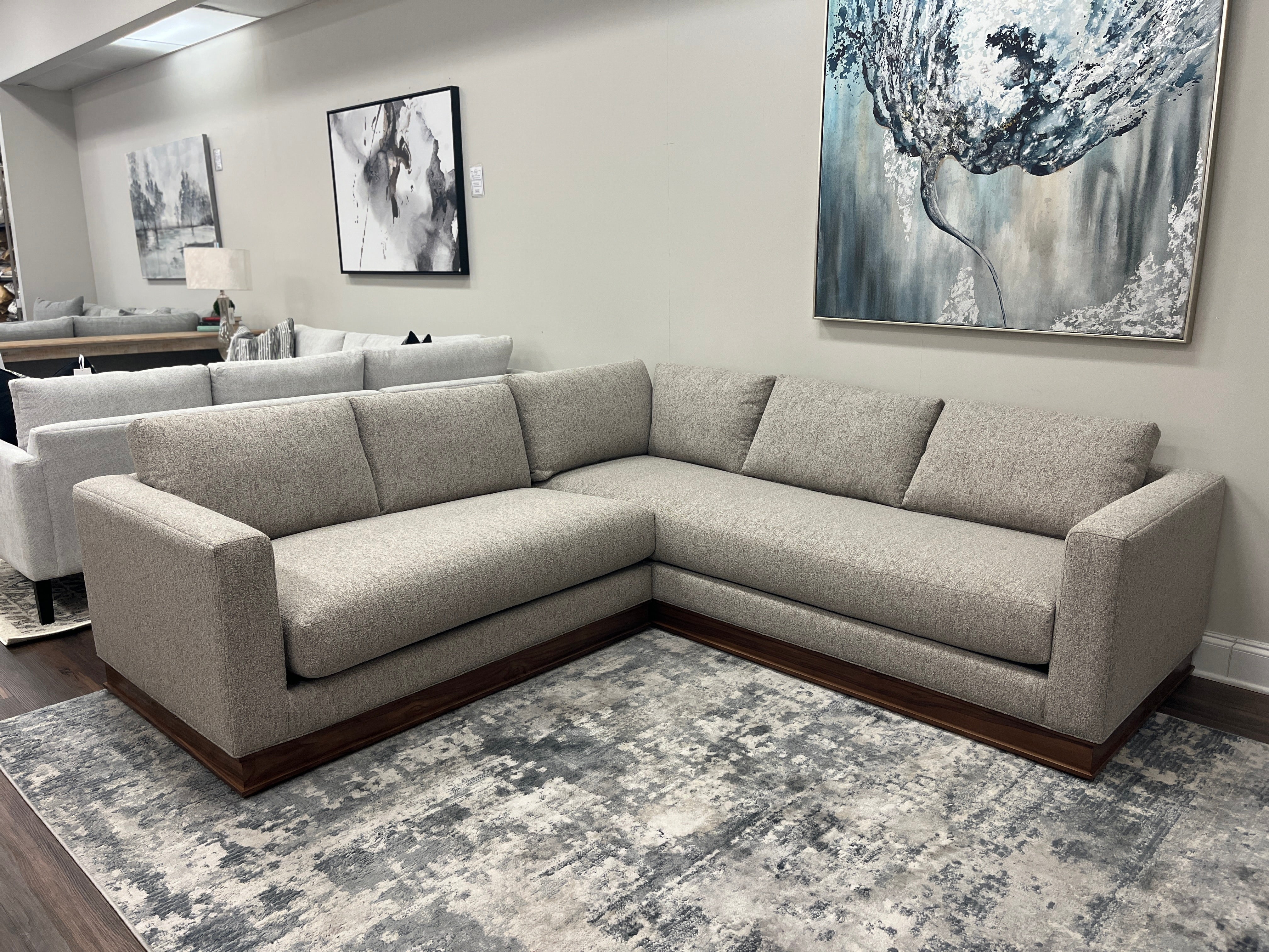 Bradford Express Ship 96" x 94" Bench Cushion Sectional - Textured Taupe