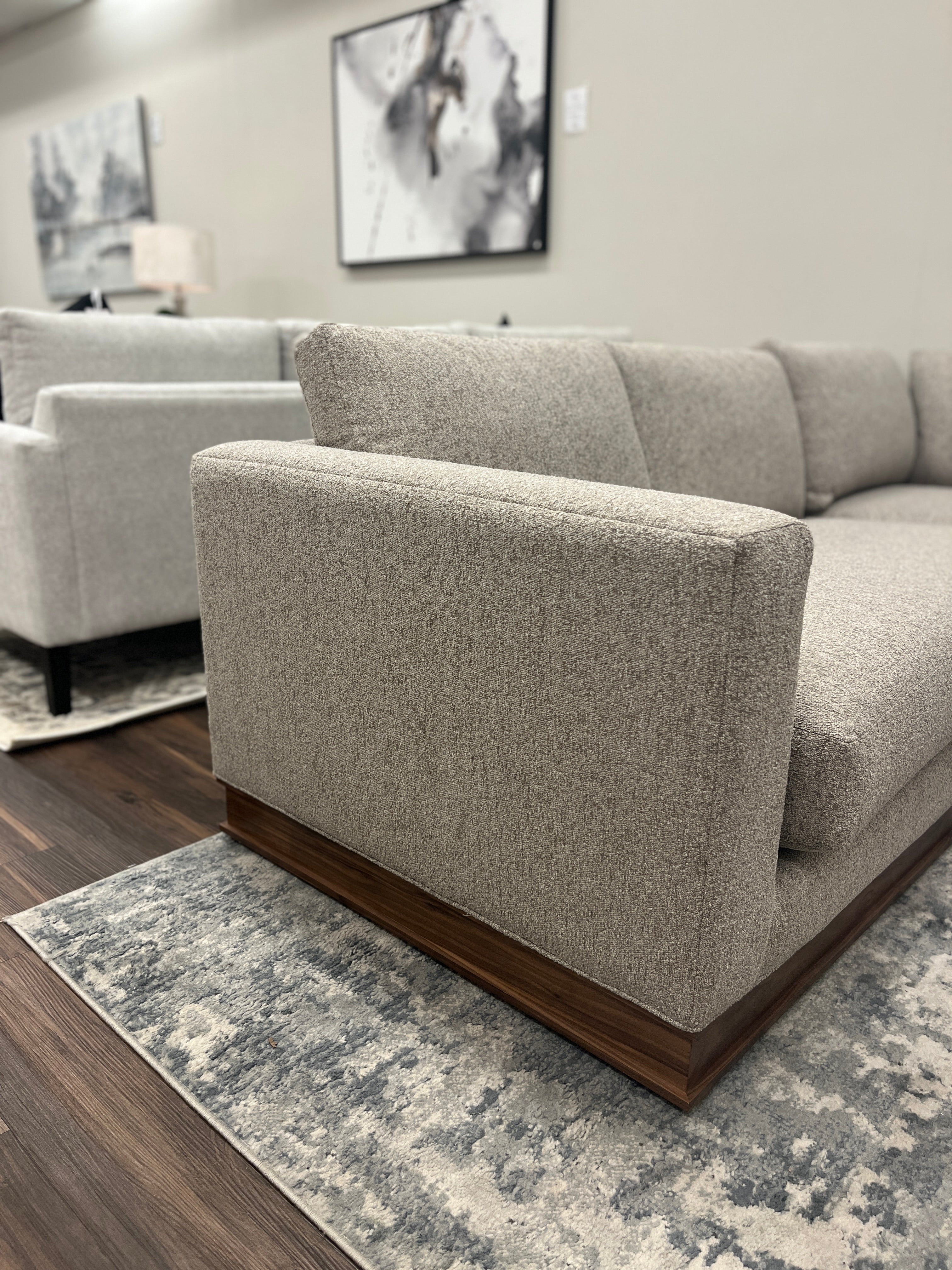 Bradford Express Ship 96" x 94" Bench Cushion Sectional - Textured Taupe