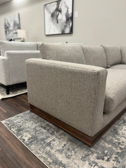 Bradford Express Ship 96" x 94" Bench Cushion Sectional - Textured Taupe