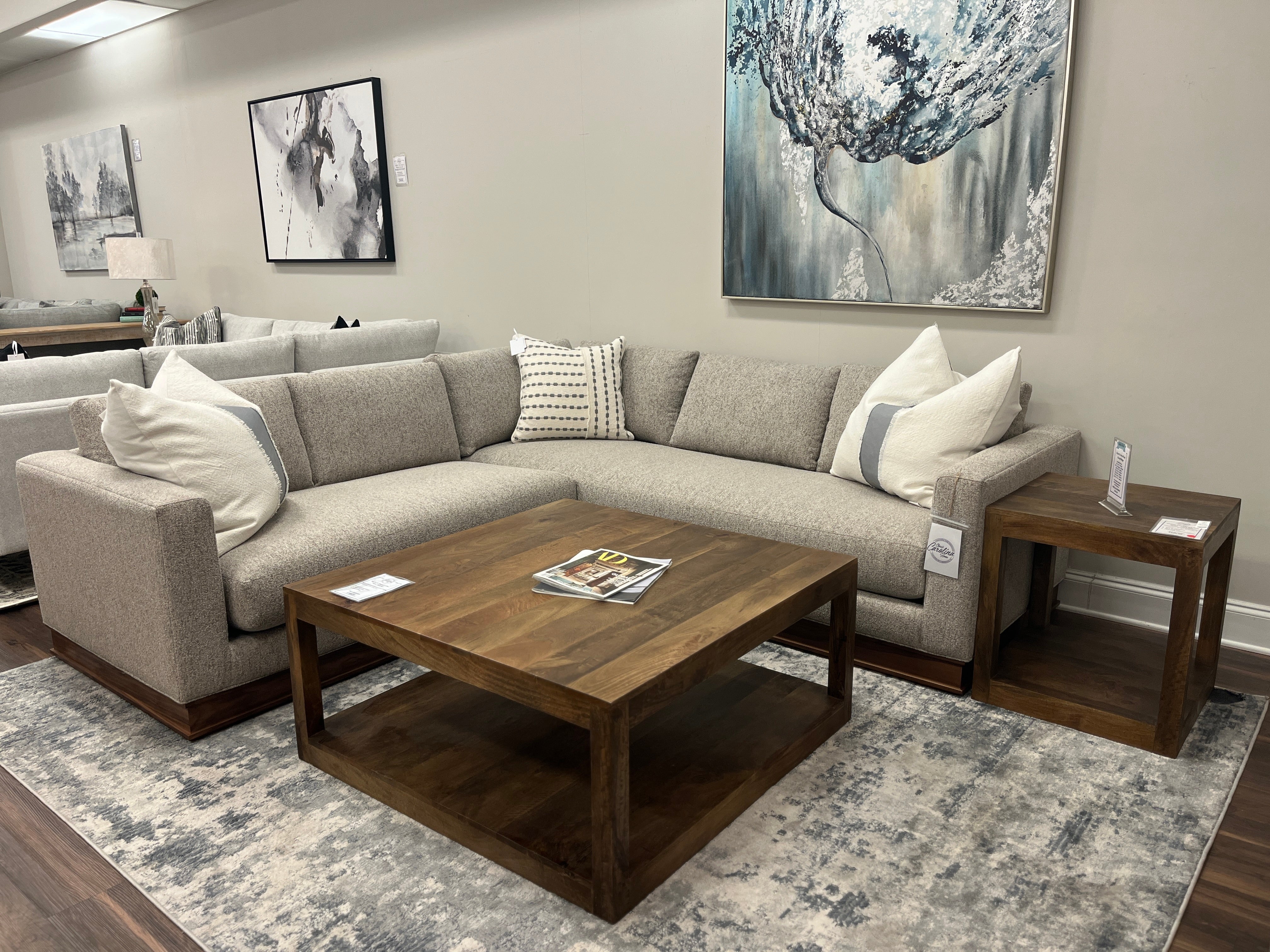 Bradford Express Ship 96" x 94" Bench Cushion Sectional - Textured Taupe