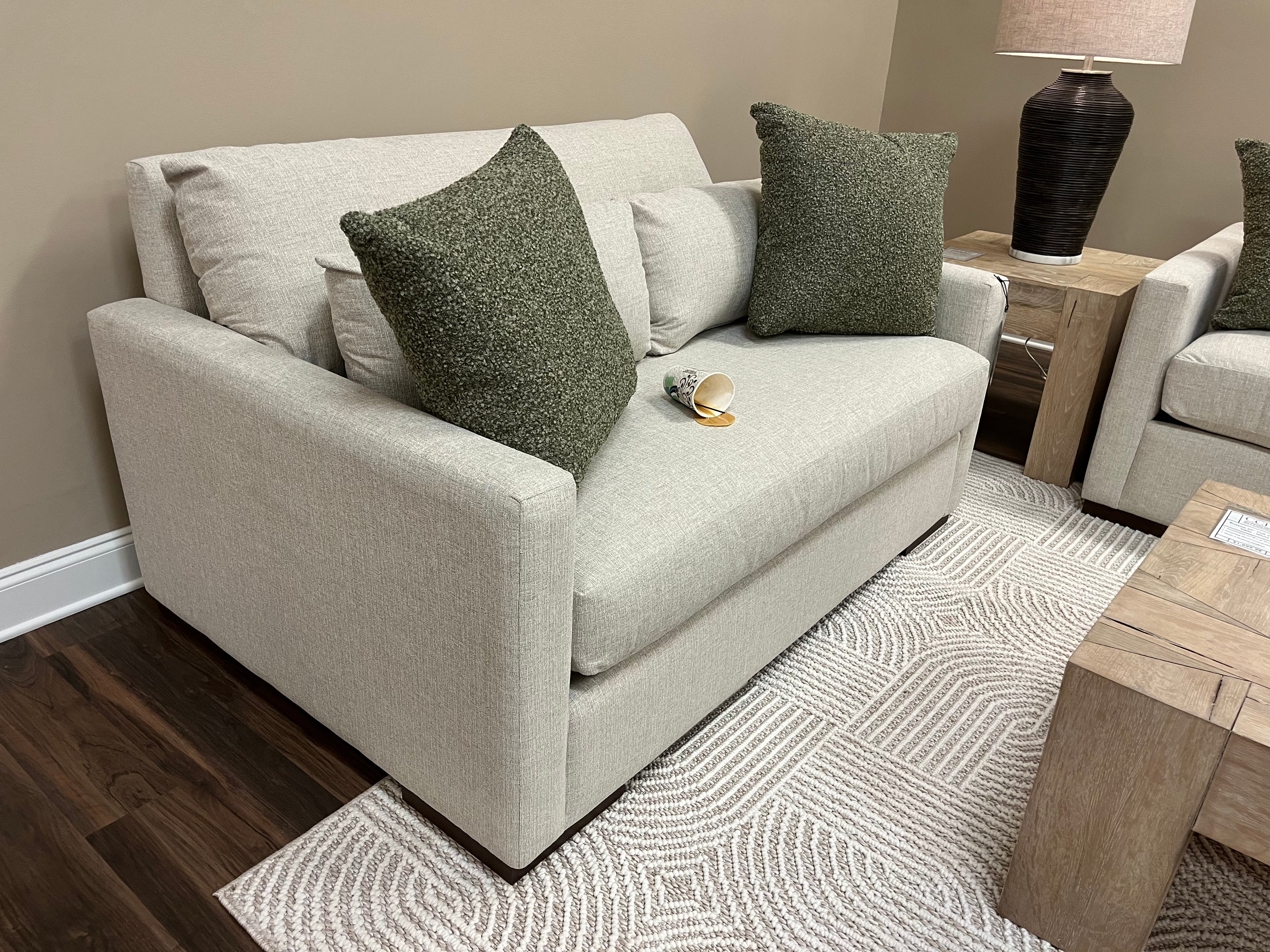 Glenda Quick Ship 64" Bench Seat Loveseat - Crypton Quicksilver