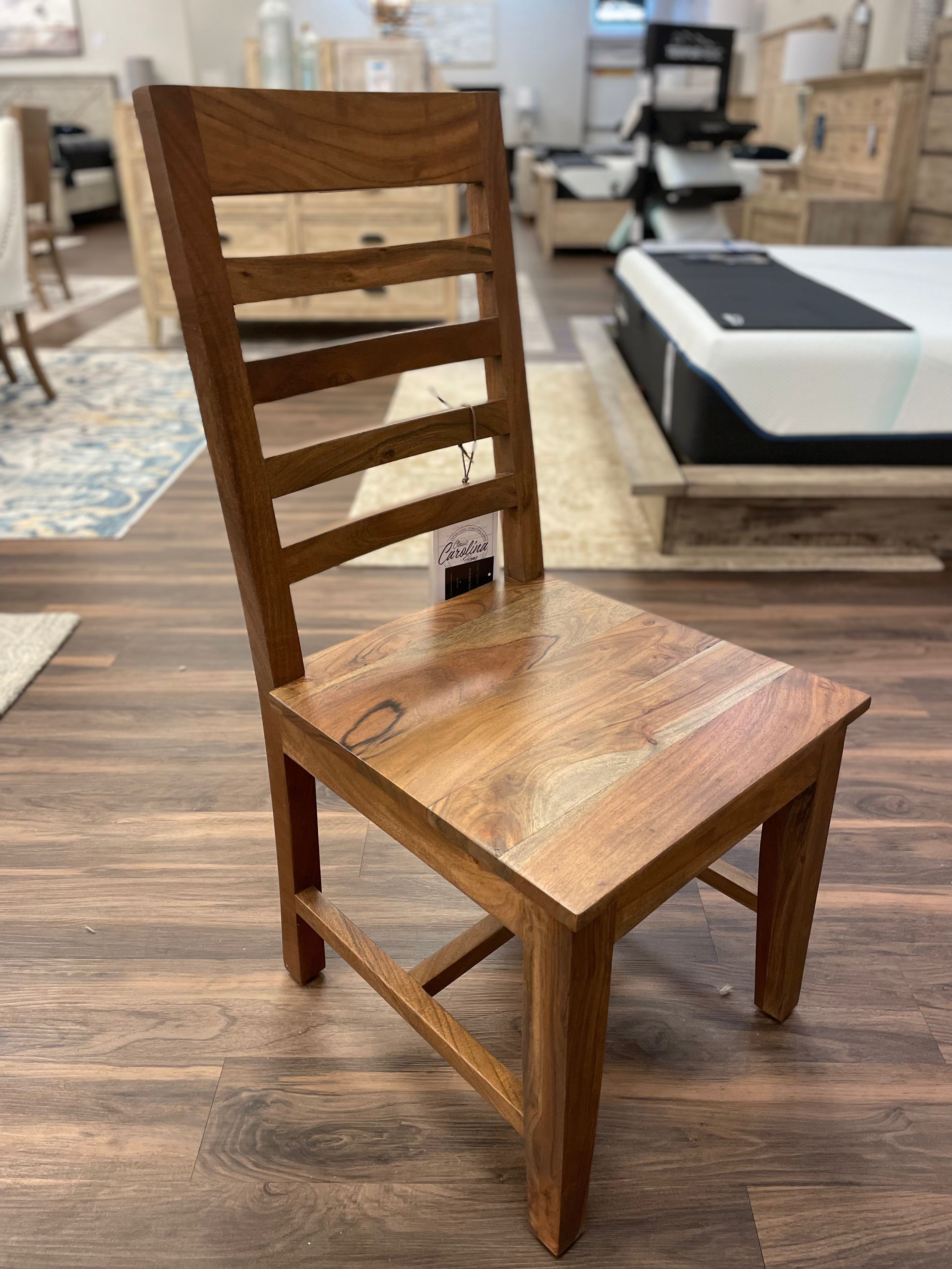 Malcolm Acacia Ladderback Dining Chair - Natural + Gray