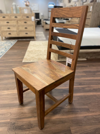 Malcolm Acacia Ladderback Dining Chair - Natural + Gray