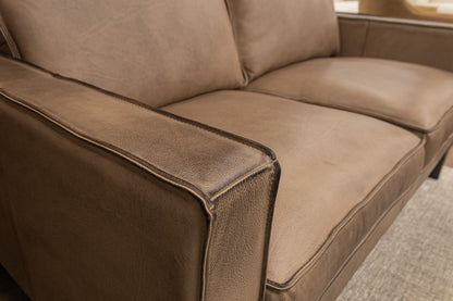 Willis 63" Top Grain Leather 2 Cushion Loveseat - Diva Taupe