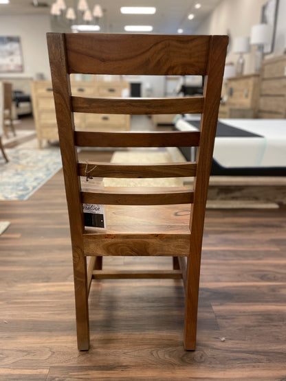 Malcolm Acacia Ladderback Dining Chair - Natural + Gray