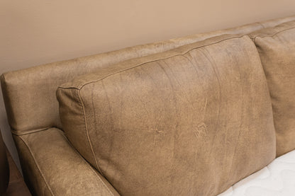 Amarillo 83" 3 Cushion Top Grain Leather Queen Sleeper Sofa - Bandera Taupe
