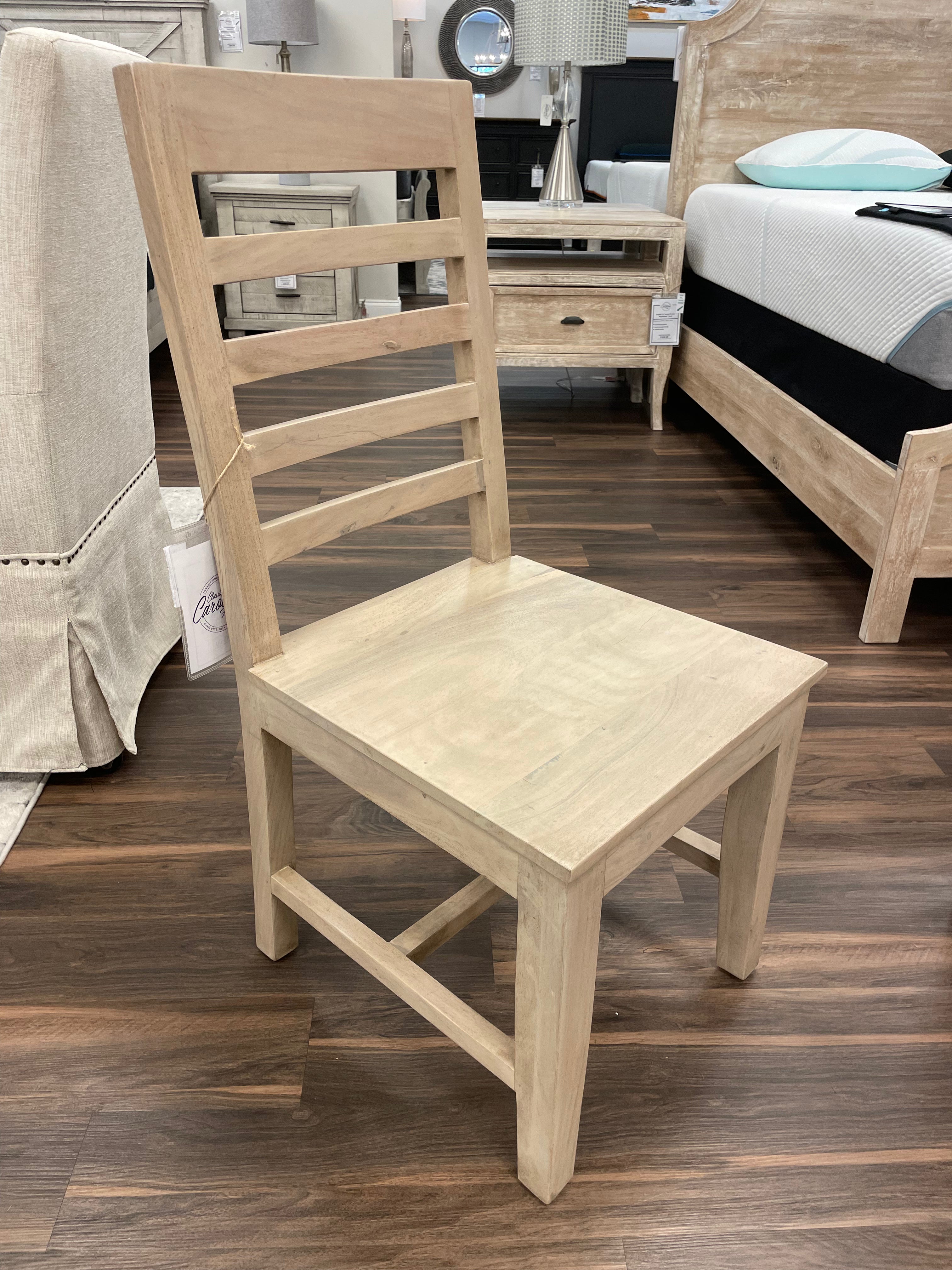 Malcolm Acacia Ladderback Dining Chair - New White Wash
