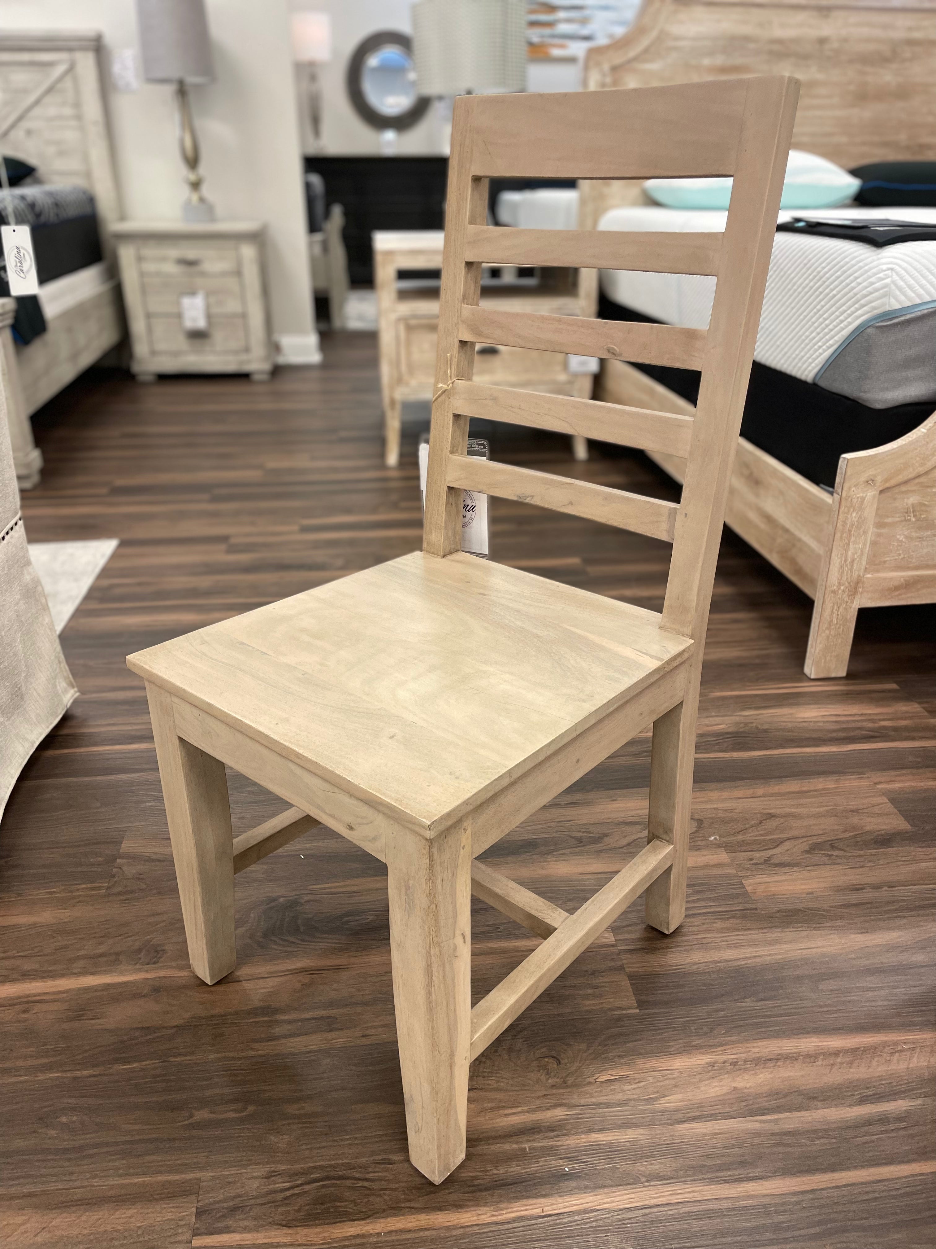 Malcolm Acacia Ladderback Dining Chair - New White Wash