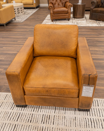 Norton 39" Top Grain Leather Chair - Diva Mustang