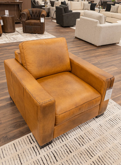 Norton 39" Top Grain Leather Chair - Diva Mustang
