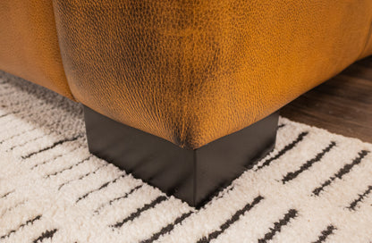 Norton 64" Top Grain Leather 2 Cushion Loveseat - Diva Mustang