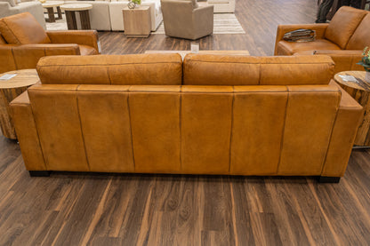 Norton 90" Top Grain Leather 2 Cushion Sofa - Diva Mustang