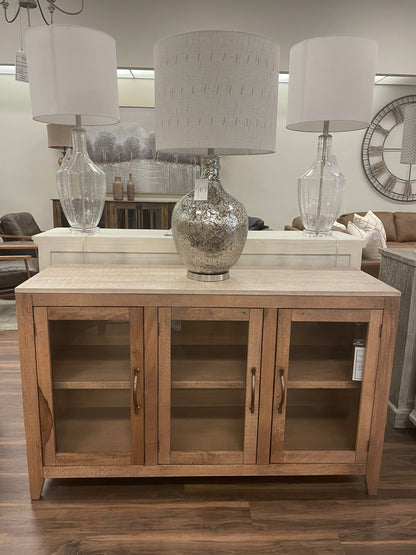 Tullum 56" 3 Door Glass Front Cabinet