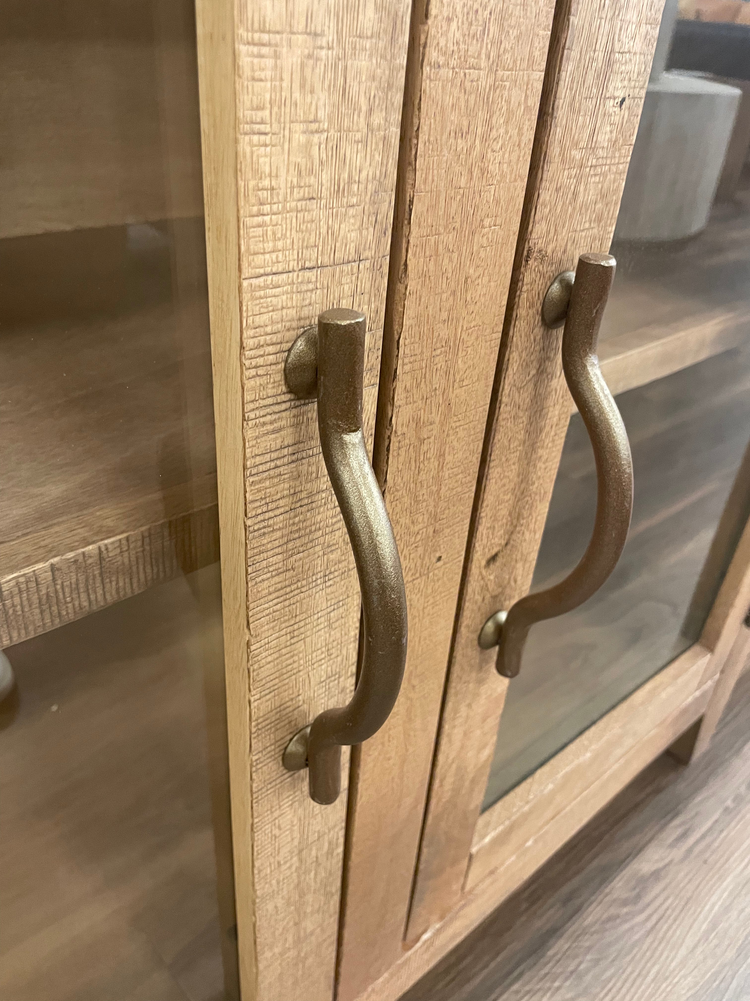 Tullum 56" 3 Door Glass Front Cabinet