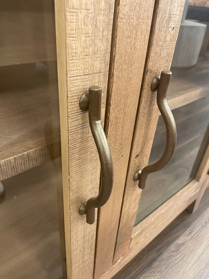 Tullum 56" 3 Door Glass Front Cabinet