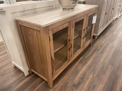 Tullum 56" 3 Door Glass Front Cabinet