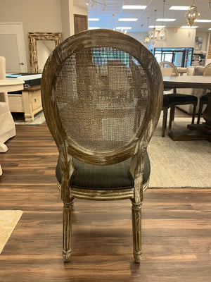 Hartwell Oval Mesh Back Dining Chair - Charcoal + Driftwood