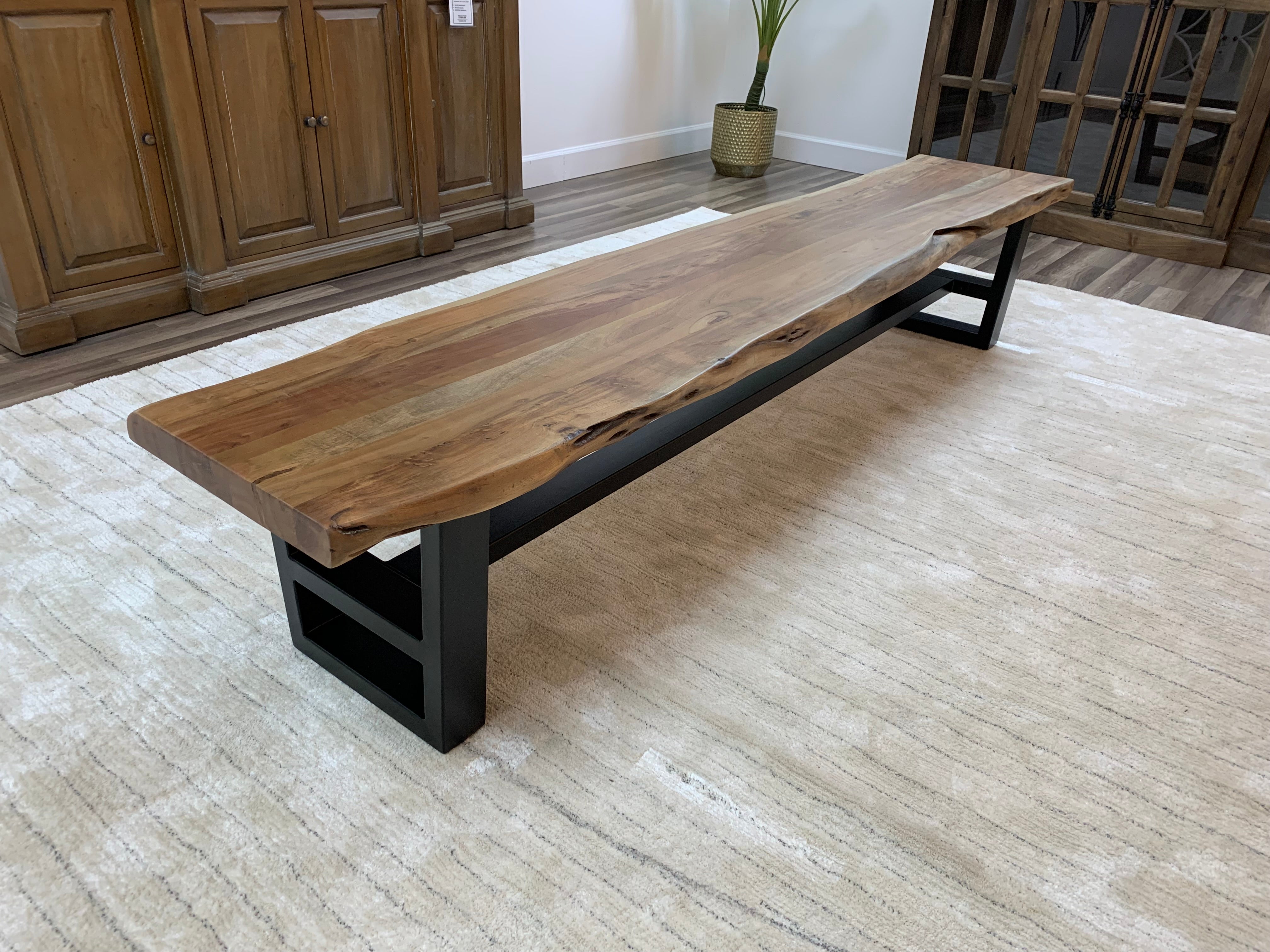 Malcolm Acacia Live Edge Dining Bench - Natural