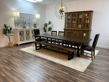 Malcolm Acacia 120" Live Edge Dining Table - Natural + Black